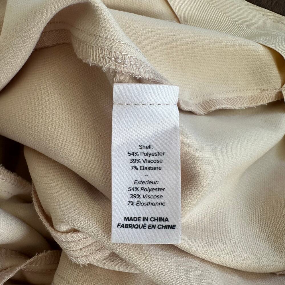 Cinq a Sept Cream Ivory High Waisted Flare Pull On Trousers Ankle Slit Size 0 - Picture 7 of 12